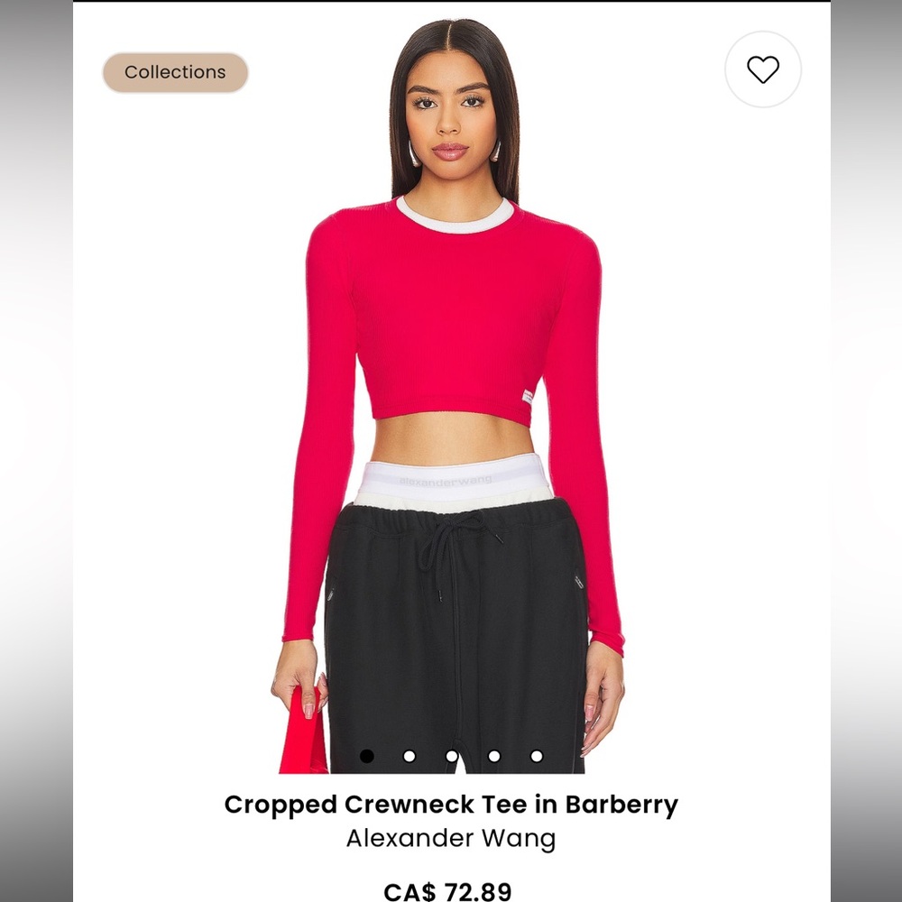 ALEXANDER WANG
Red Cropped Long Sleeve T-Shirt